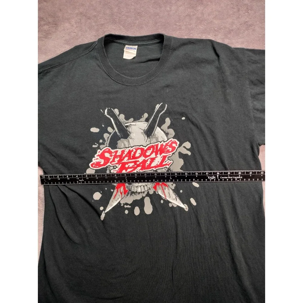 XL t-shirt Shadows Fall band graphic metalcore skull knives lyrics 100% cotton